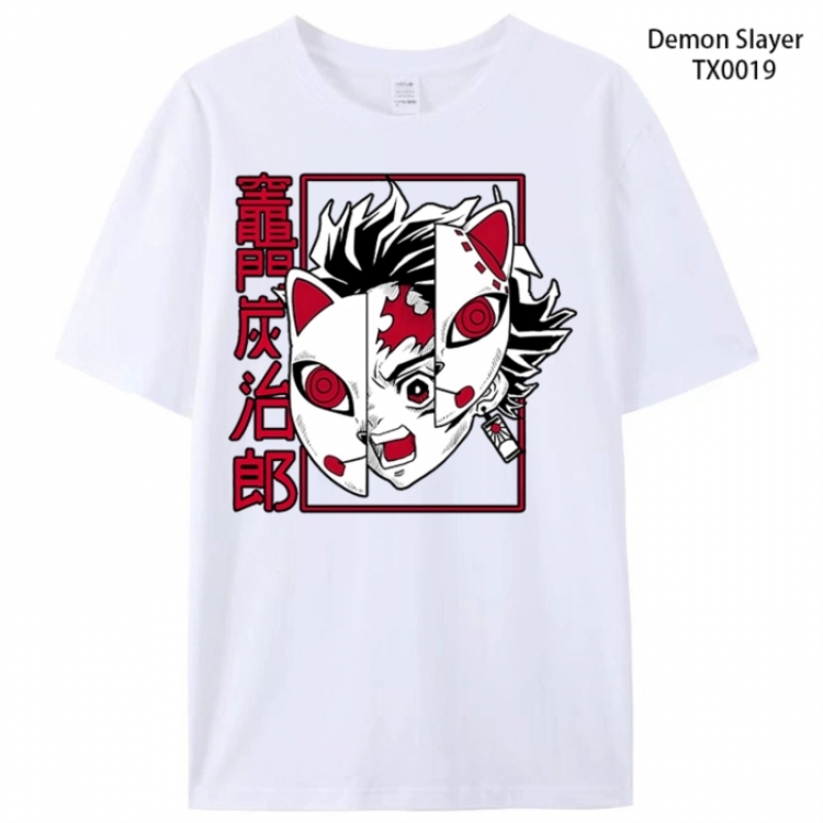 Demon Slayer Kimets Anime peripheral printed pure cotton T-shirt from S to 4XL TX0019-1