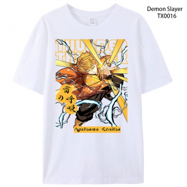 Demon Slayer Kimets Anime peripheral printed pure cotton T-shirt from S to 4XL  TX0016-1