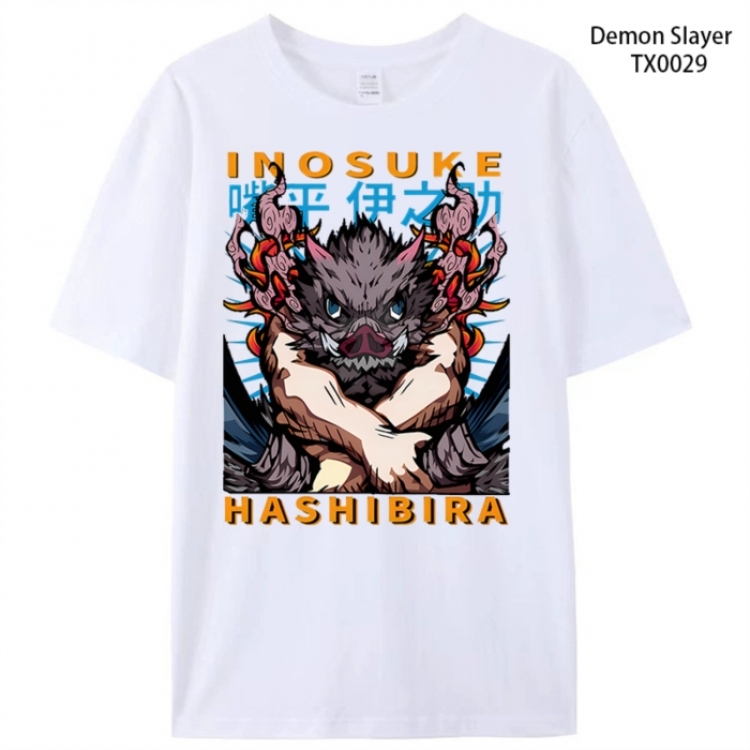 Demon Slayer Kimets Anime peripheral printed pure cotton T-shirt from S to 4XL TX0029-1