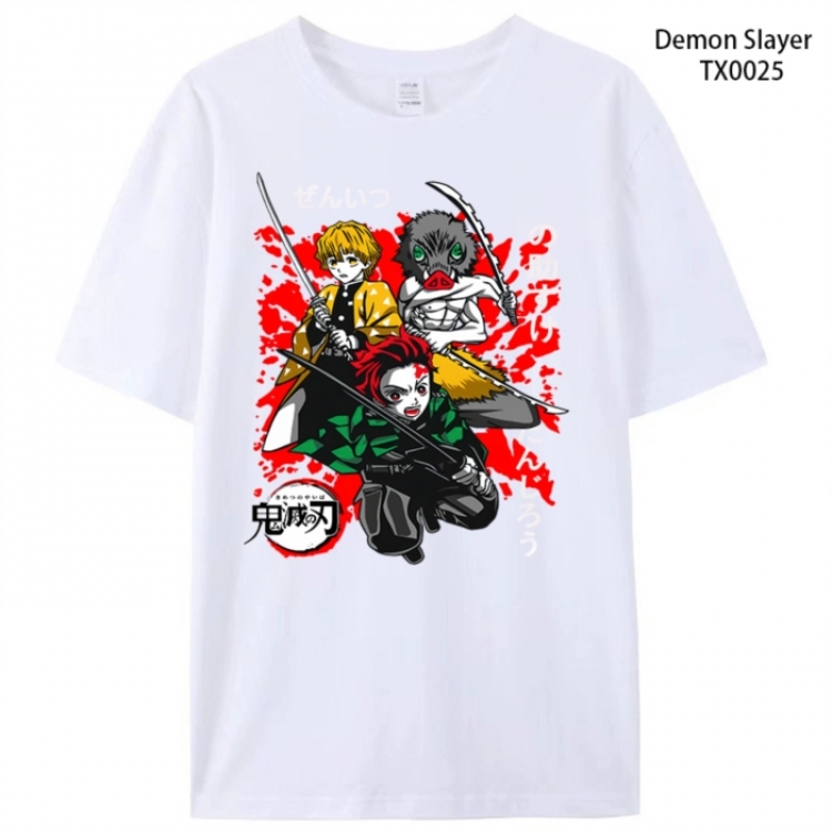 Demon Slayer Kimets Anime peripheral printed pure cotton T-shirt from S to 4XL  TX0025-1
