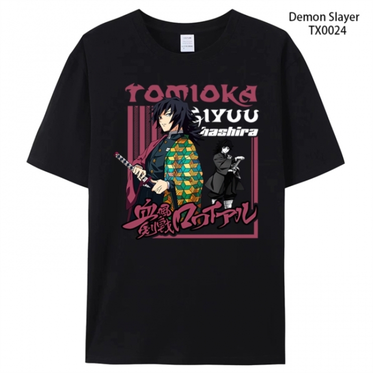 Demon Slayer Kimets Anime peripheral printed pure cotton T-shirt from S to 4XL TX0024