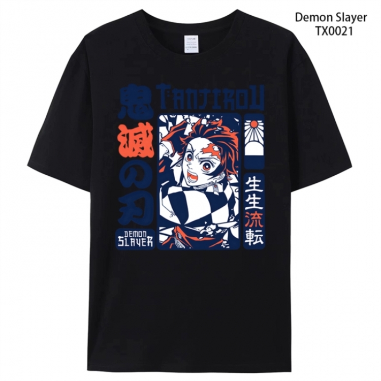 Demon Slayer Kimets Anime peripheral printed pure cotton T-shirt from S to 4XL TX0021