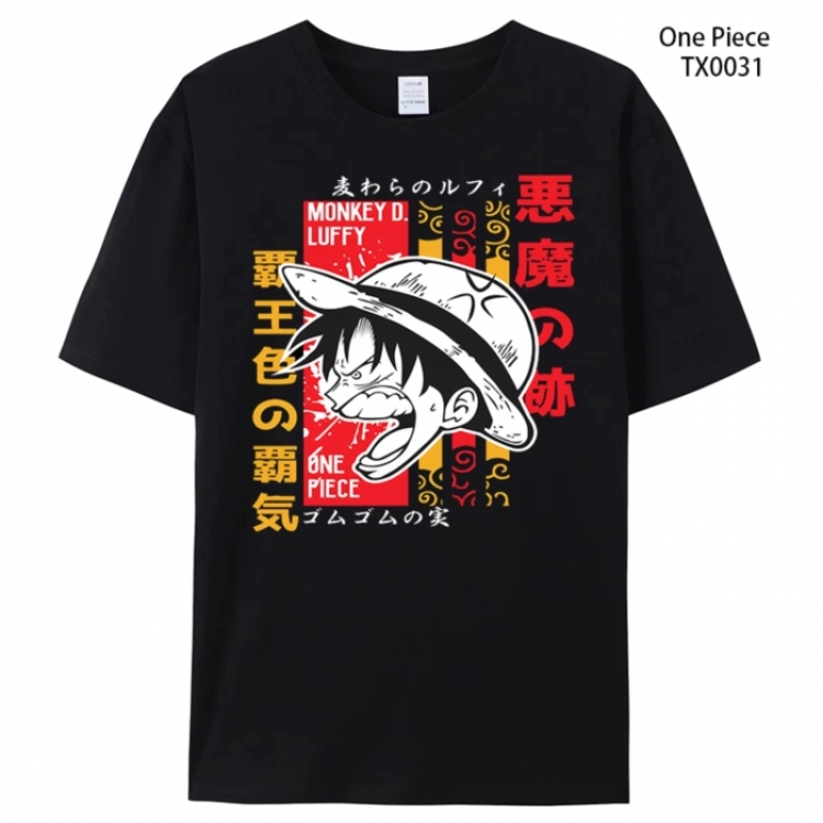One Piece Anime peripheral printed pure cotton T-shirt from S to 4XL