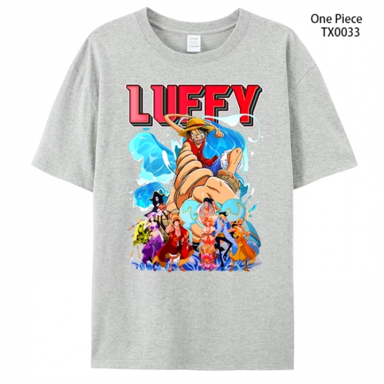 One Piece Anime peripheral printed pure cotton T-shirt from S to 4XL