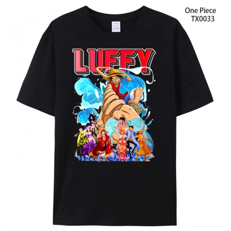 One Piece Anime peripheral printed pure cotton T-shirt from S to 4XL