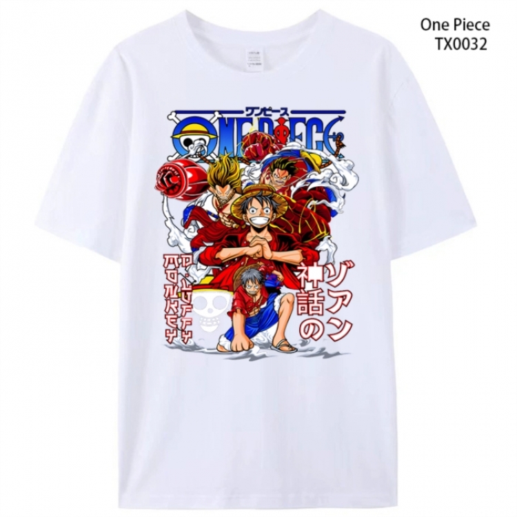 One Piece Anime peripheral printed pure cotton T-shirt from S to 4XL