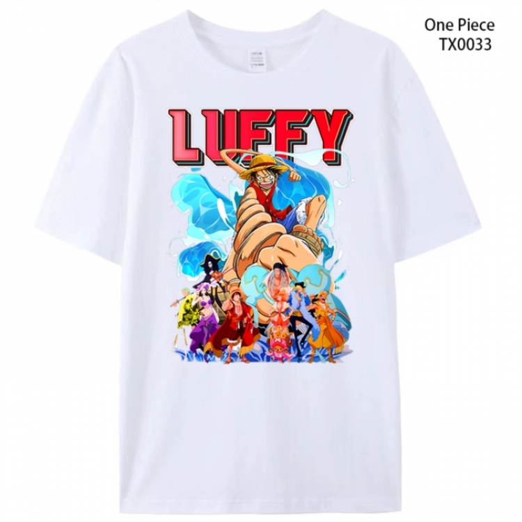 One Piece Anime peripheral printed pure cotton T-shirt from S to 4XL