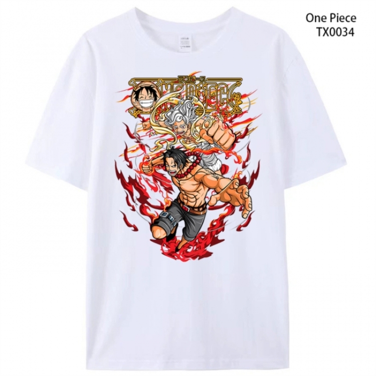 One Piece Anime peripheral printed pure cotton T-shirt from S to 4XL