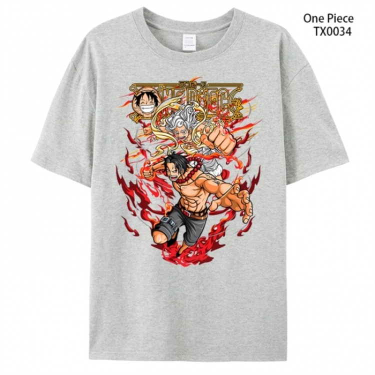 One Piece Anime peripheral printed pure cotton T-shirt from S to 4XL