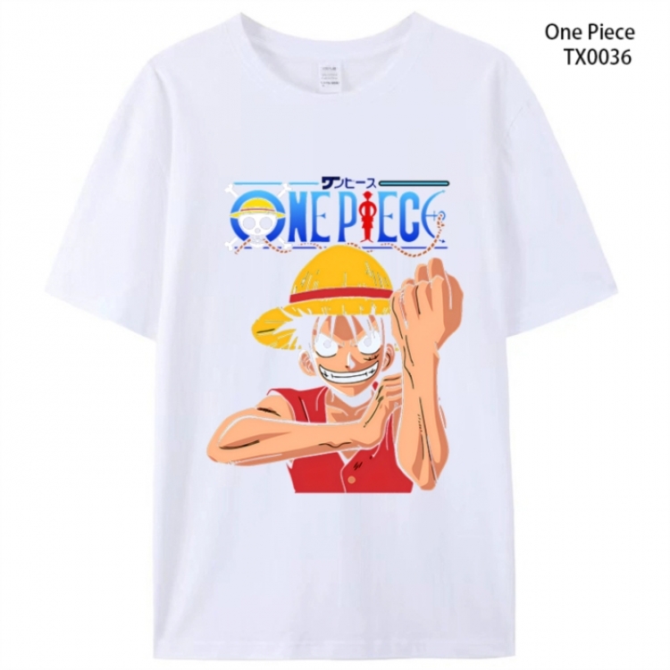 One Piece Anime peripheral printed pure cotton T-shirt from S to 4XL