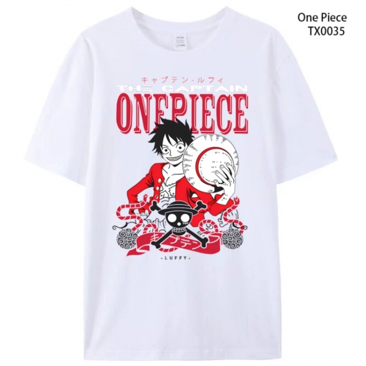 One Piece Anime peripheral printed pure cotton T-shirt from S to 4XL
