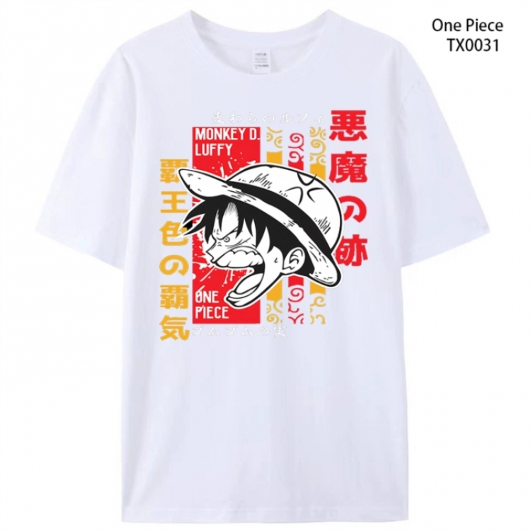 One Piece Anime peripheral printed pure cotton T-shirt from S to 4XL
