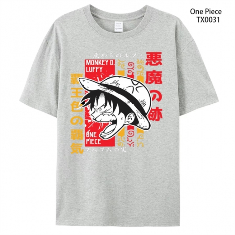 One Piece Anime peripheral printed pure cotton T-shirt from S to 4XL