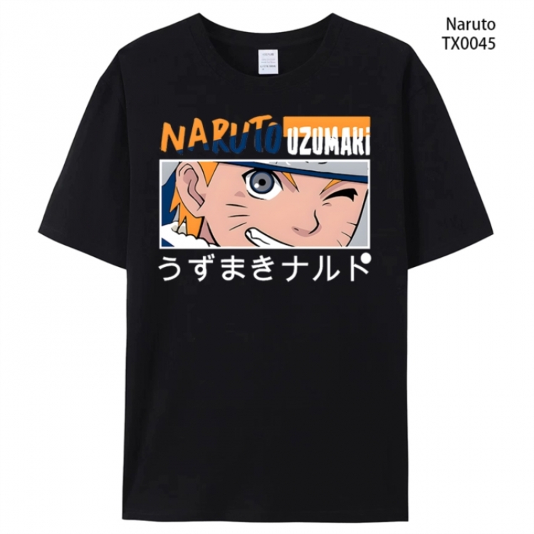 Naruto Anime peripheral printed pure cotton T-shirt from S to 4XL