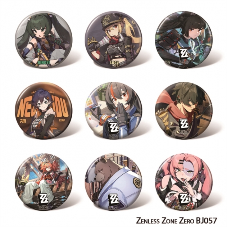 Zenless Zone Zero Anime tin chest badge with a diameter of 58mm a set of 9  BJ057