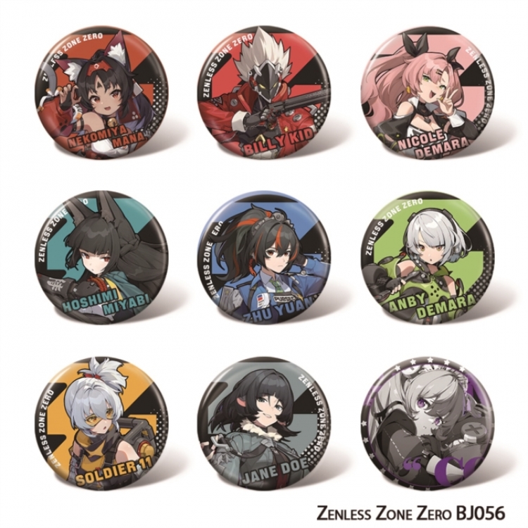 Zenless Zone Zero Anime tin chest badge with a diameter of 58mm a set of 9BJ056