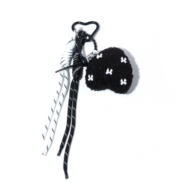 Trendy plush heart-shaped keychain cute woven pendant