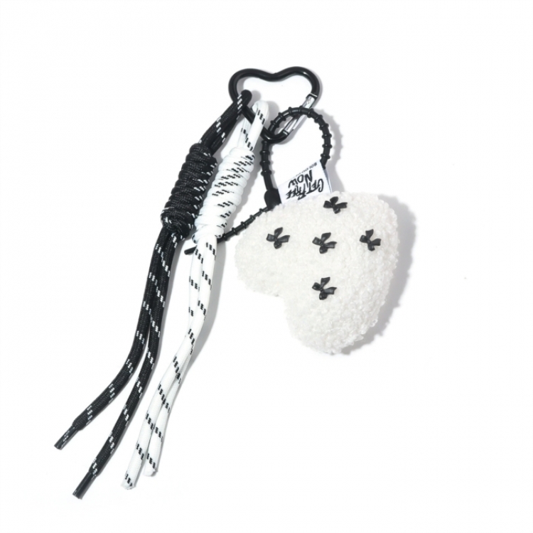 Trendy plush heart-shaped keychain cute woven pendant