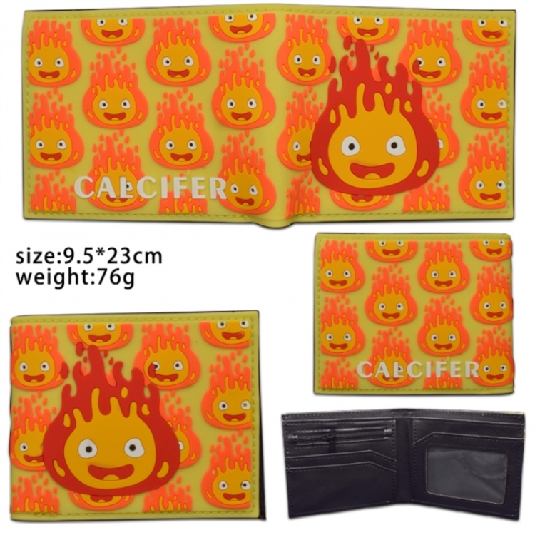 Hauru no ugoku shiro PVC Wallet Short Half Fold Wallet 9.5X23CM