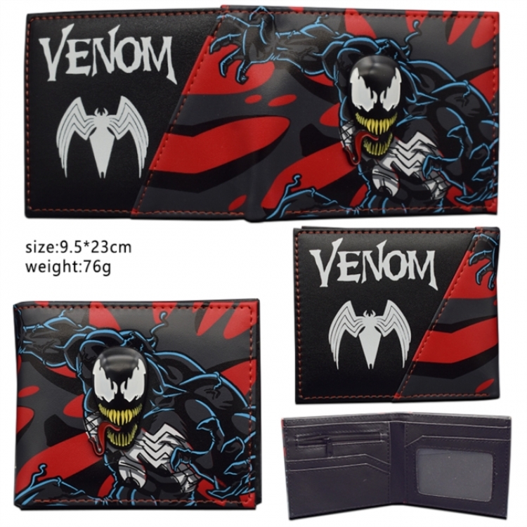 venom PVC Wallet Short Half Fold Wallet 9.5X23CM