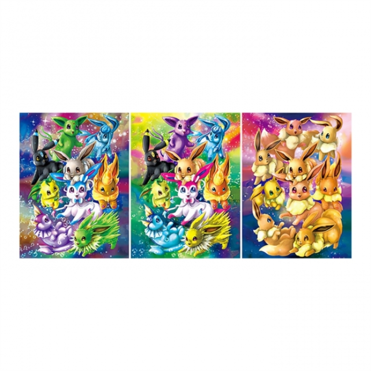 Pokemon 3D anime gradient 3D painting decoration poster 41x31cm
