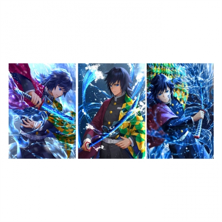 Demon Slayer Kimets 3D anime gradient 3D painting decoration poster 41x31cm