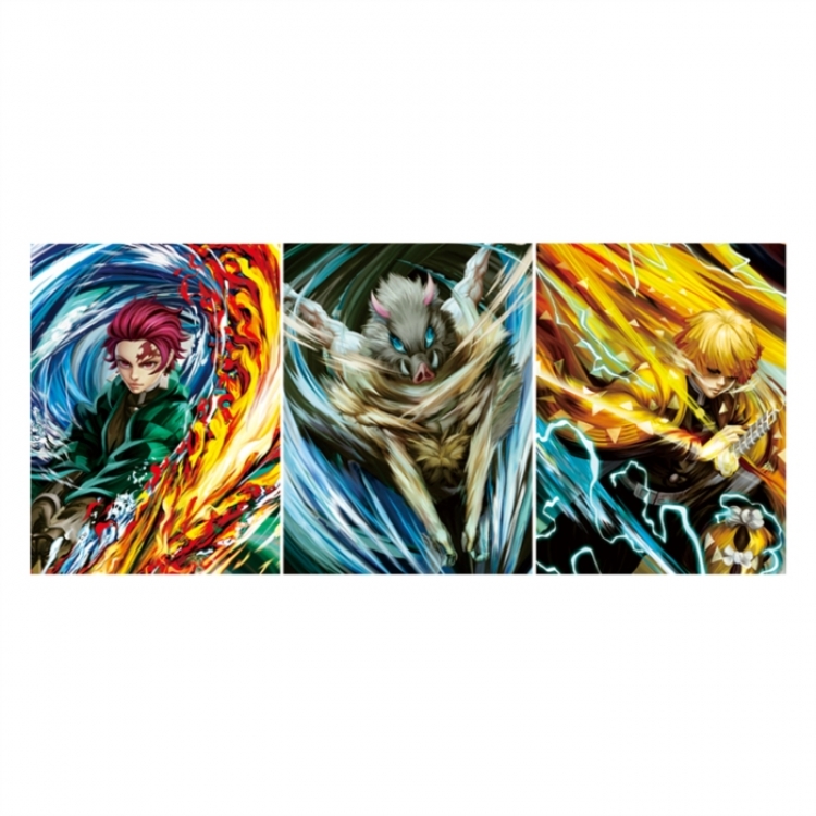 Demon Slayer Kimets 3D anime gradient 3D painting decoration poster 41x31cm
