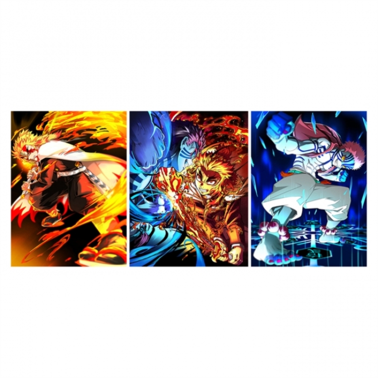 Demon Slayer Kimets 3D anime gradient 3D painting decoration poster 41x31cm