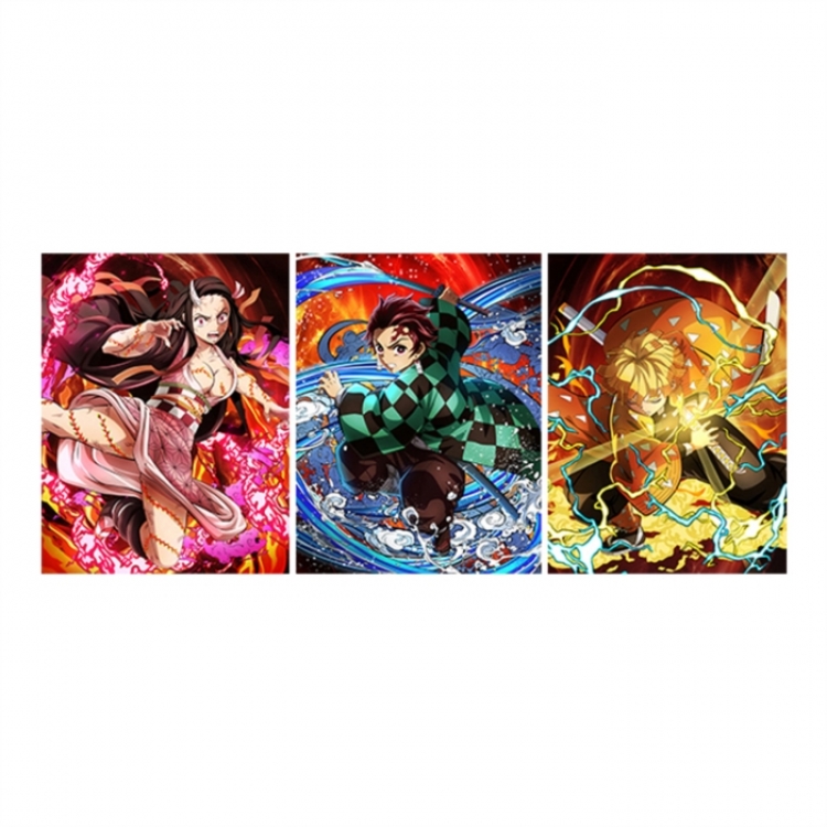 Demon Slayer Kimets 3D anime gradient 3D painting decoration poster 41x31cm