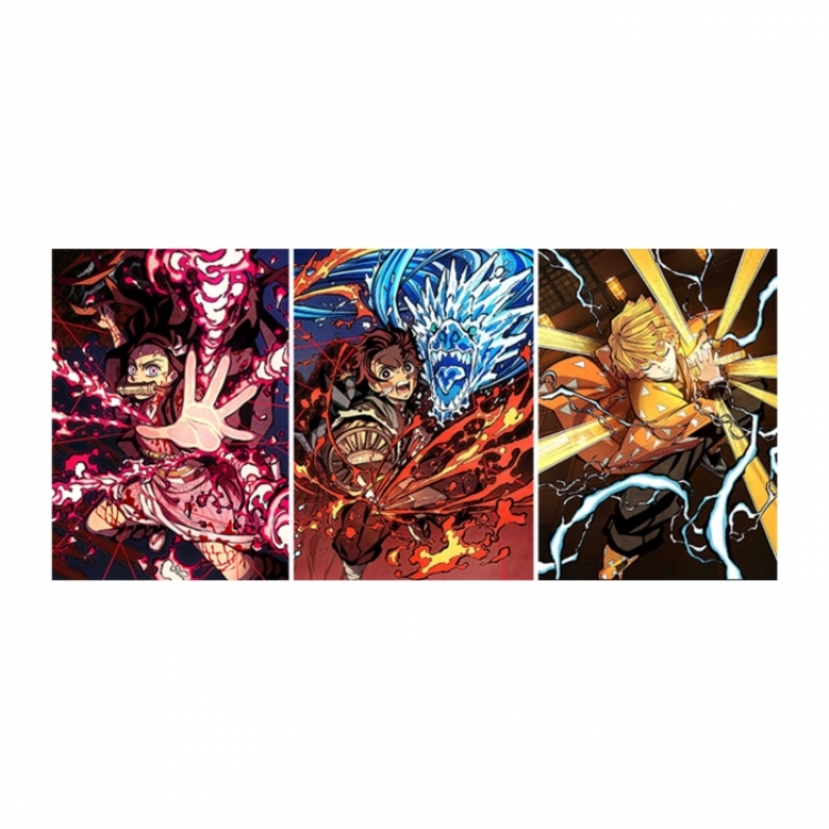 Demon Slayer Kimets 3D anime gradient 3D painting decoration poster 41x31cm