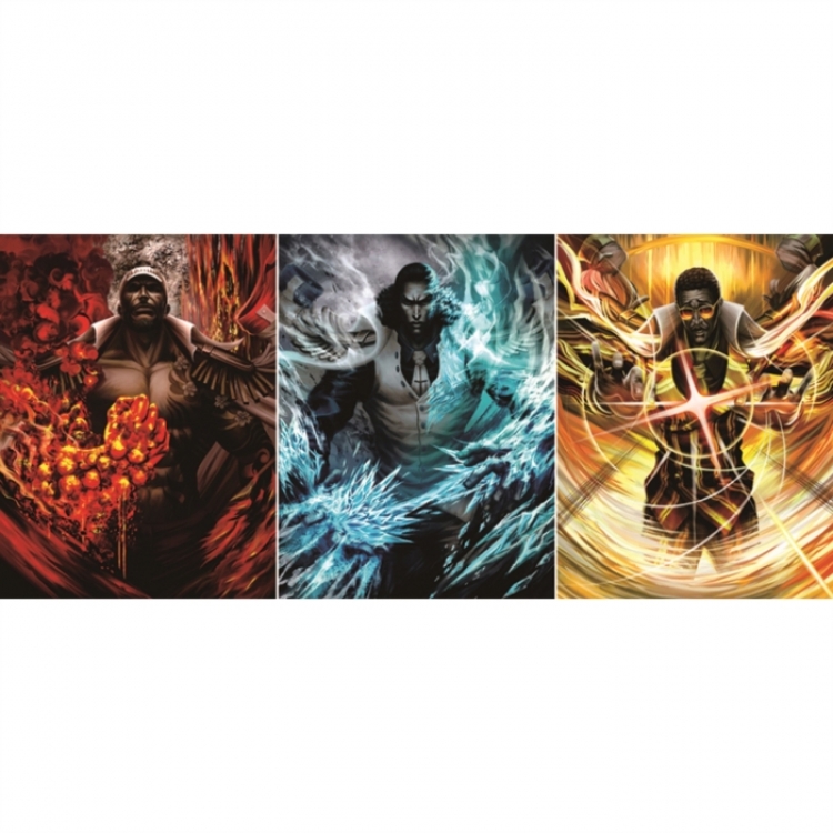 One Piece 3D anime gradient 3D painting decoration poster 41x31cm