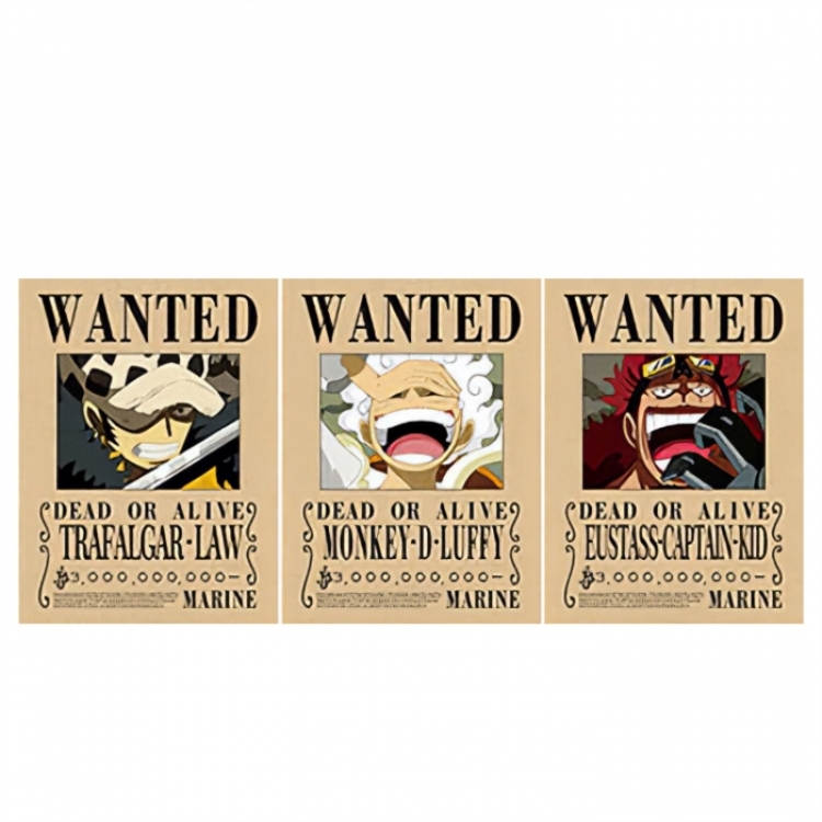 One Piece 3D anime gradient 3D painting decoration poster 41x31cm