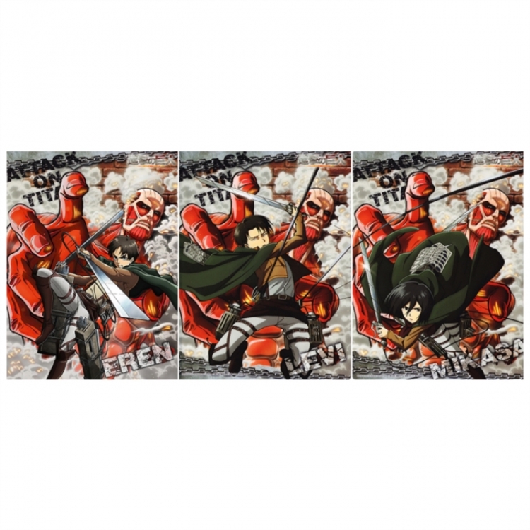 Shingeki no Kyojin 3D anime gradient 3D painting decoration poster 41x31cm