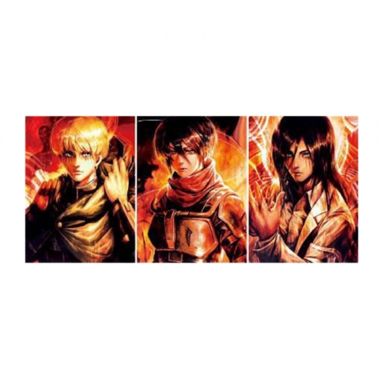 Shingeki no Kyojin 3D anime gradient 3D painting decoration poster 41x31cm