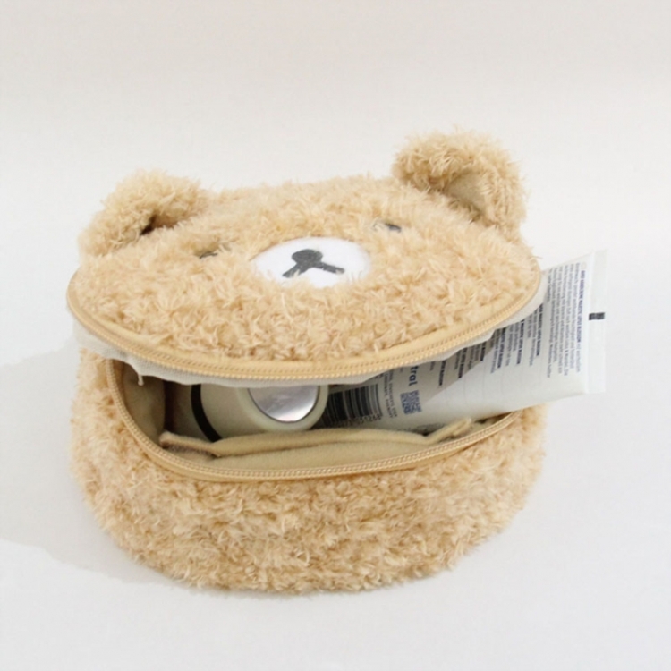 Rilakkuma Woolen patch cotton plush makeup bag 11x17x13cm