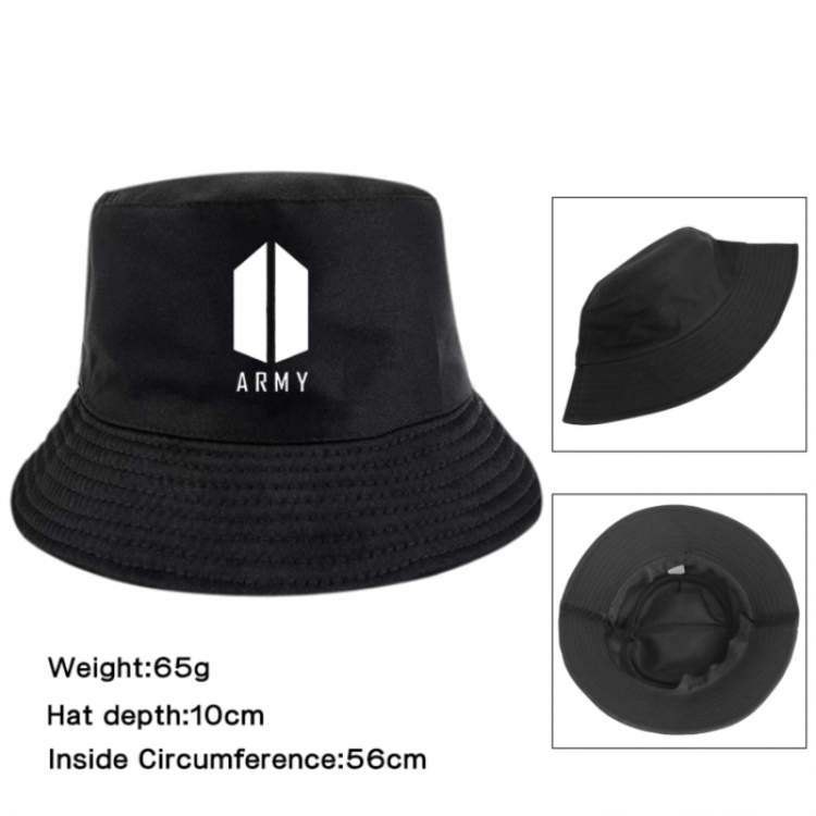 BTS Anime Printed Outdoor Fisherman's Hat Sunshade Hat 56cm