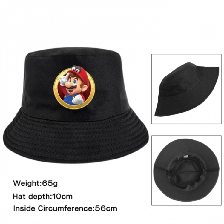Super Mario Anime Printed Outdoor Fisherman's Hat Sunshade Hat 56cm