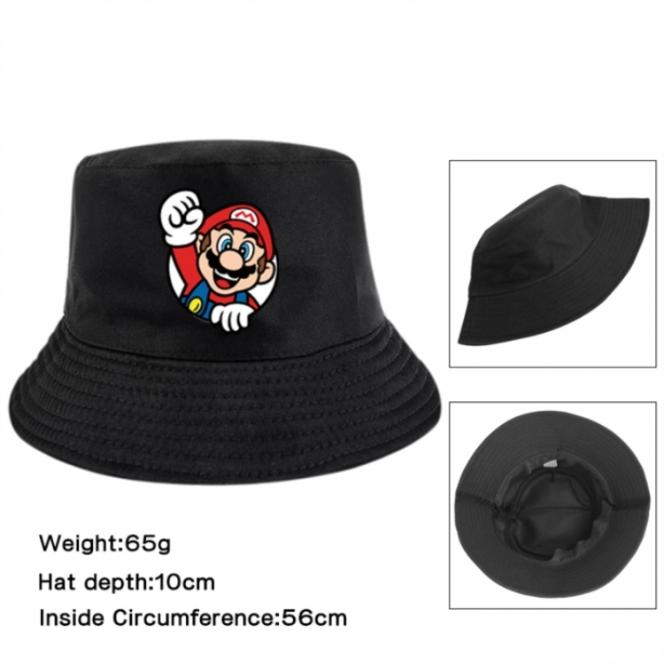 Super Mario Anime Printed Outdoor Fisherman's Hat Sunshade Hat 56cm