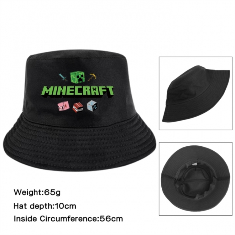 Minecraft Anime Printed Outdoor Fisherman's Hat Sunshade Hat 56cm