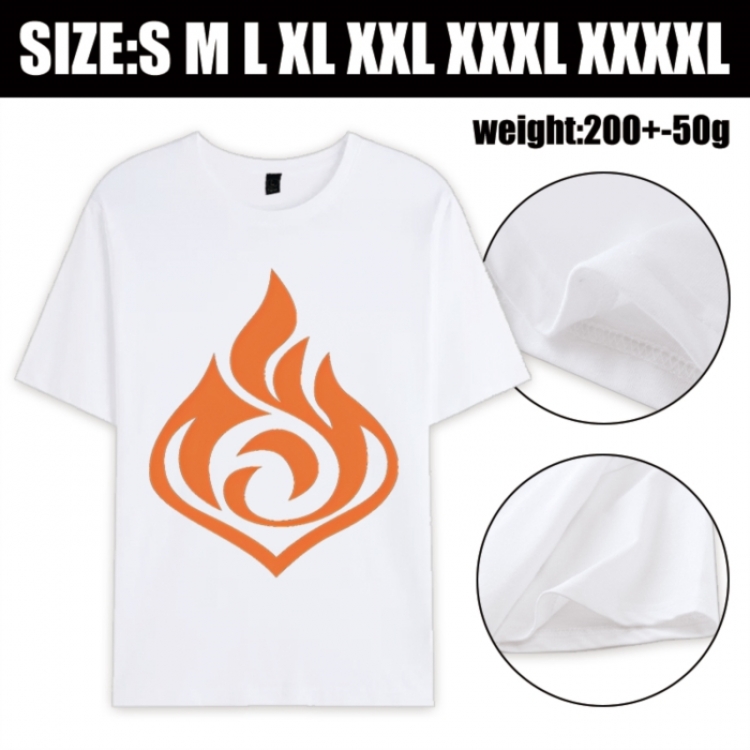 Genshin Impact Anime printed pure cotton short sleeved T-shirt from S to 4XL