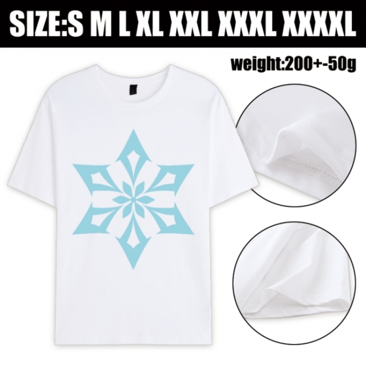 Genshin Impact Anime printed pure cotton short sleeved T-shirt from S to 4XL