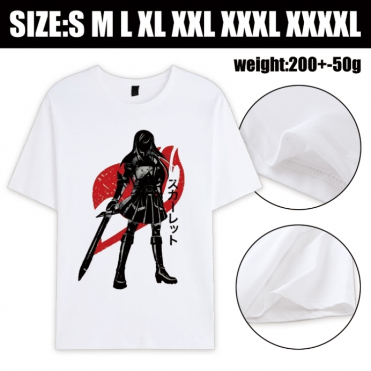 Fairy tail Anime printed pure cotton short sleeved T-shirt from S to 4XL
