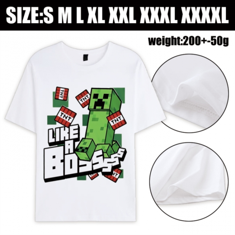 Minecraft Anime printed pure cotton short sleeved T-shirt from S to 4XL