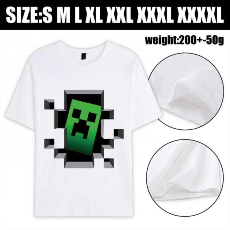 Minecraft Anime printed pure cotton short sleeved T-shirt from S to 4XL