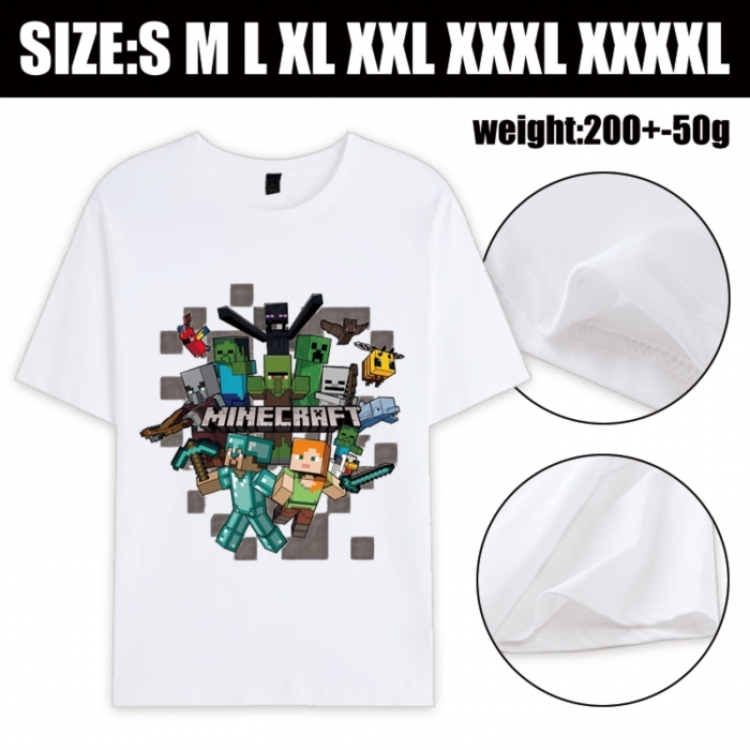 Minecraft Anime printed pure cotton short sleeved T-shirt from S to 4XL