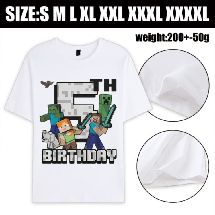 Minecraft Anime printed pure cotton short sleeved T-shirt from S to 4XL