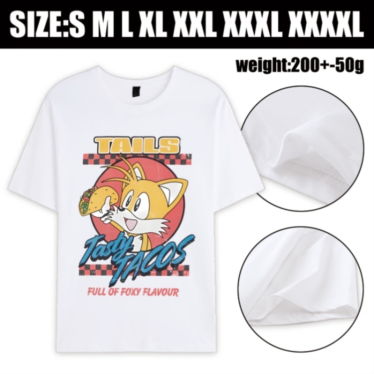Sonic The Hedgehog Anime printed pure cotton short sleeved T-shirt from S to 4XL