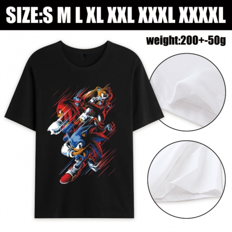 Sonic The Hedgehog Anime printed pure cotton short sleeved T-shirt from S to 4XL