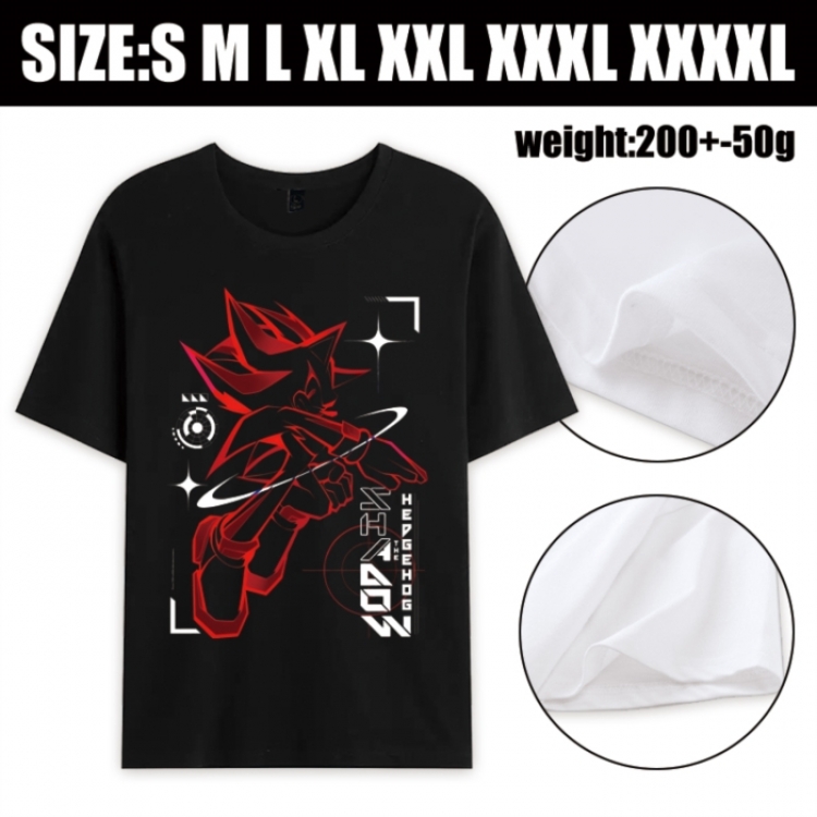 Sonic The Hedgehog Anime printed pure cotton short sleeved T-shirt from S to 4XL