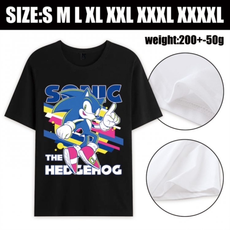 Sonic The Hedgehog Anime printed pure cotton short sleeved T-shirt from S to 4XL